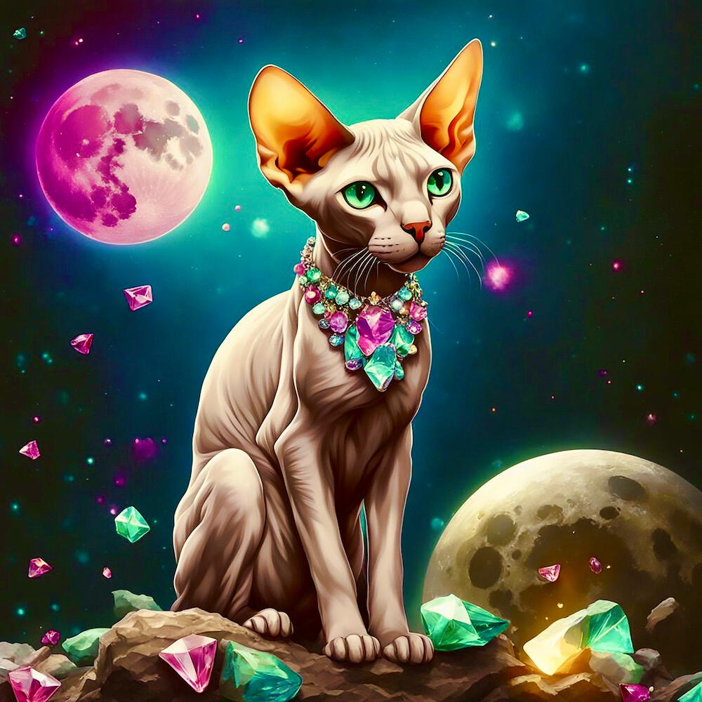 Bejewelled Alien Cat